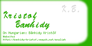 kristof banhidy business card